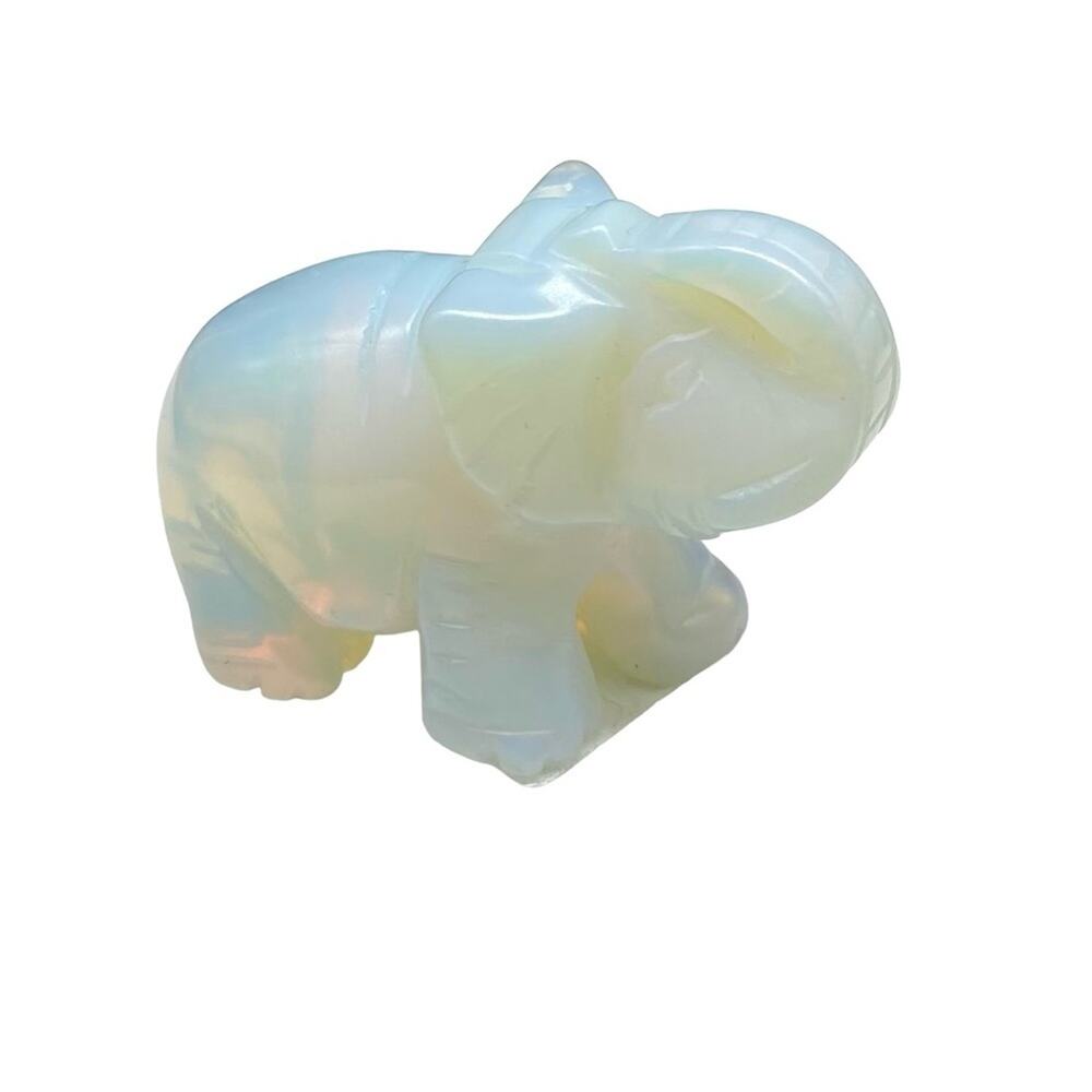 Opalite Elephant Crystal Carving Carved Gift Decor Animal Figurine Crystal - Picture 6 of 6